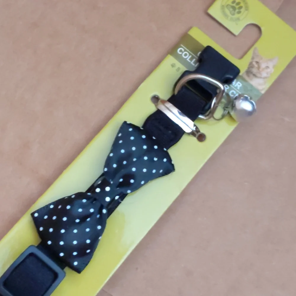 Polka Dot Cat Collar with Bow